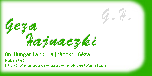 geza hajnaczki business card